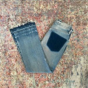 AYR STYX Cropped Distressed High Rise Jeans